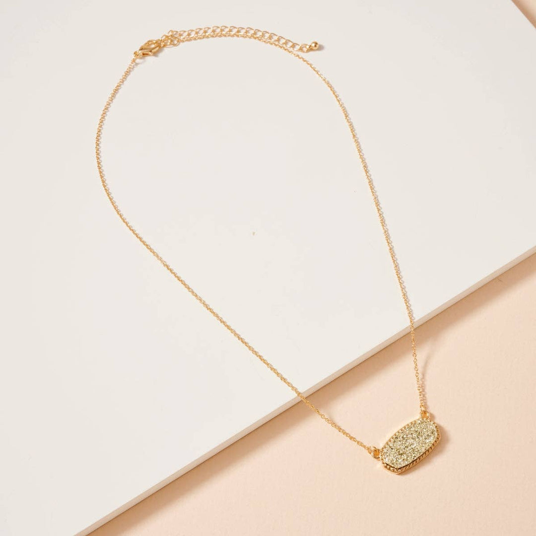 Pink Stone Charm Necklace