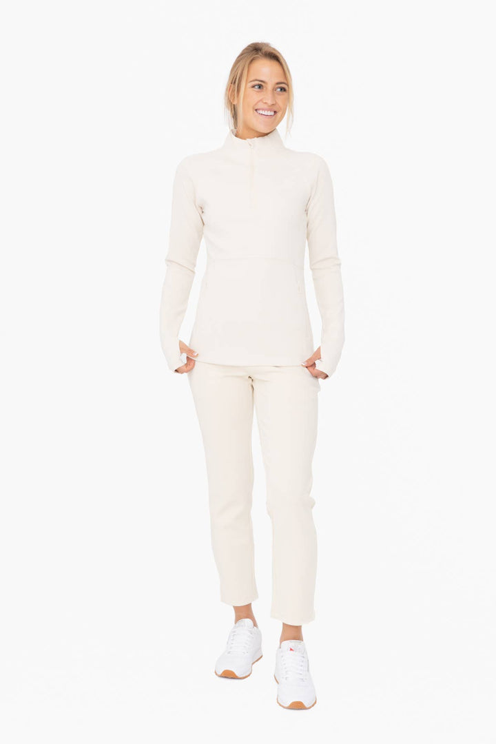 On the Go Ribbed Ribbed Pants in  NATURAL