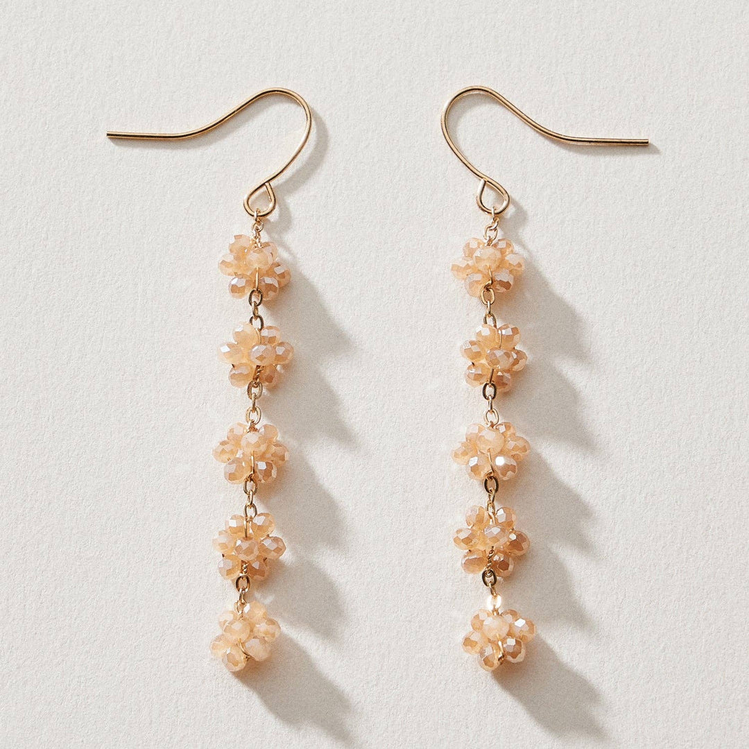 Crystal Cluster Drop Earrings – Beaded Dangle Style