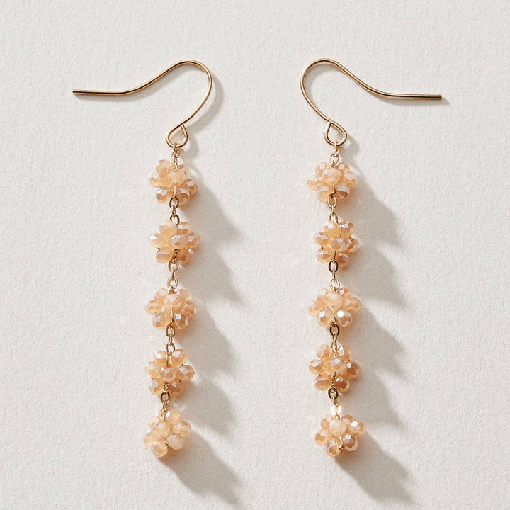 Crystal Cluster Drop Earrings – Beaded Dangle Style
