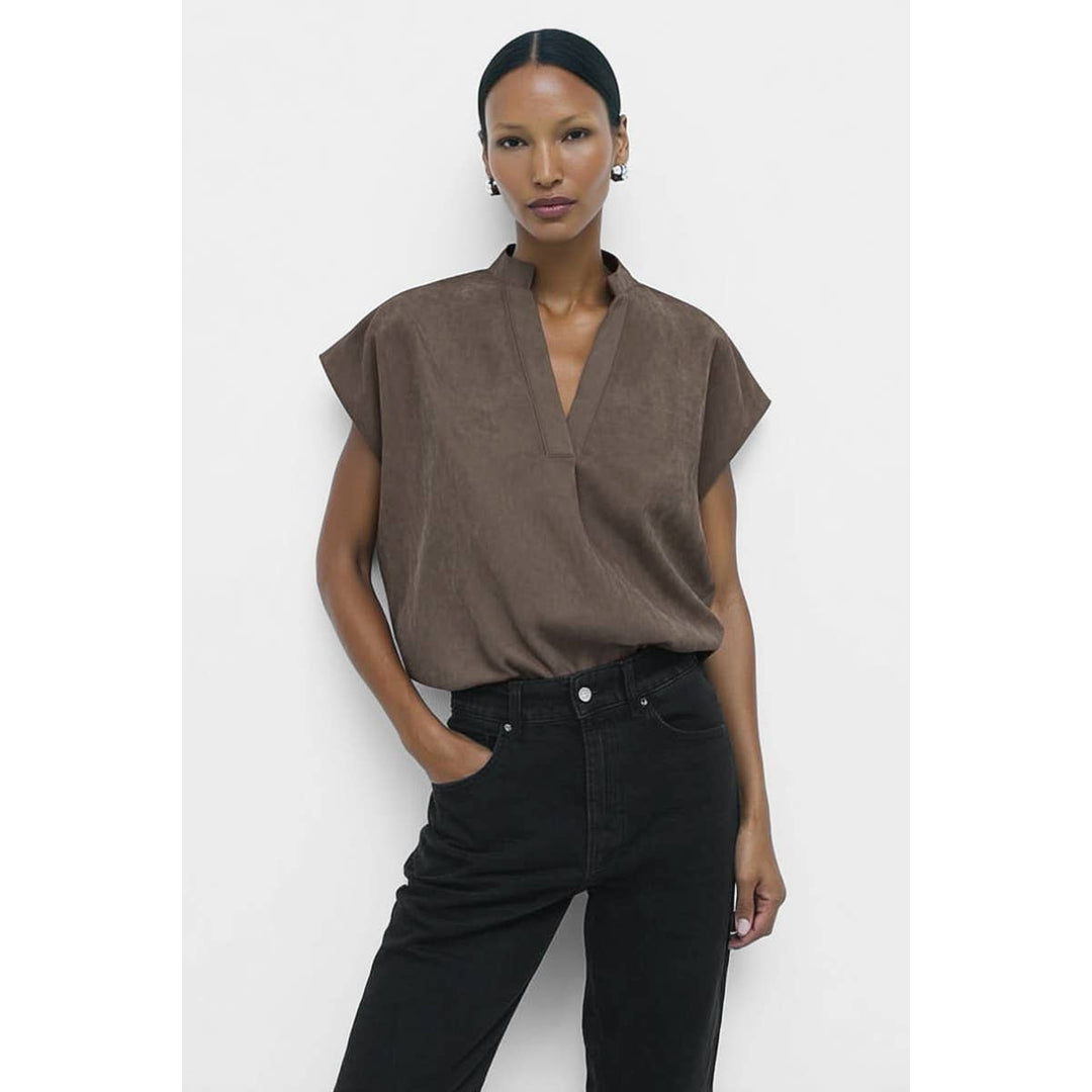 Soft Matte Drop Shoulder Blouse