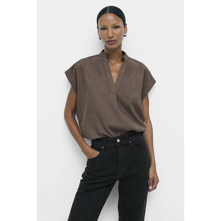 Soft Matte Drop Shoulder Blouse