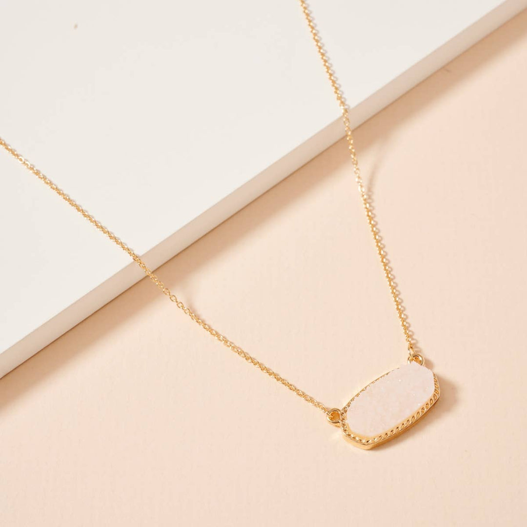 Pink Stone Charm Necklace