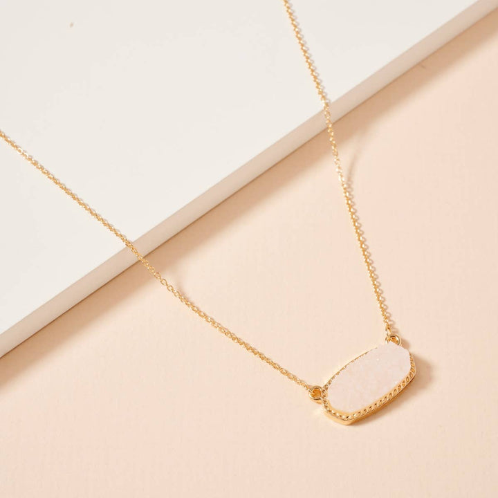 Pink Stone Charm Necklace