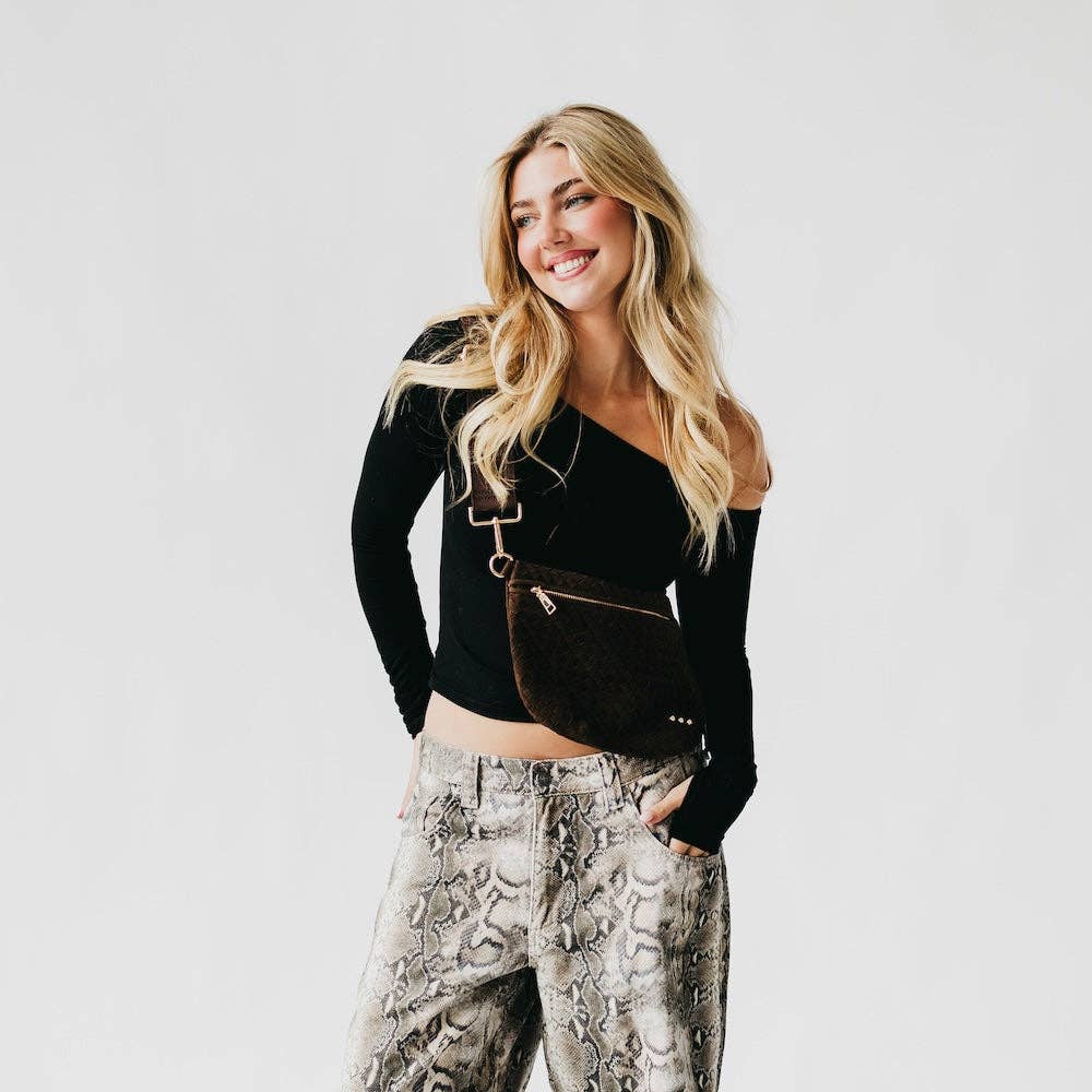 Suede Olive Westlyn Woven Bum Bag