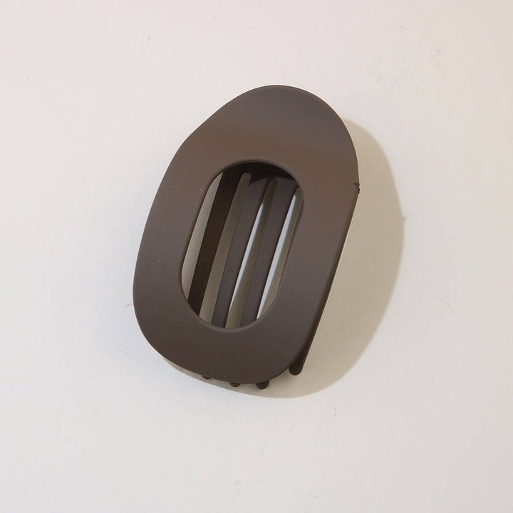 Oval Flat Hair Clip in Milky White