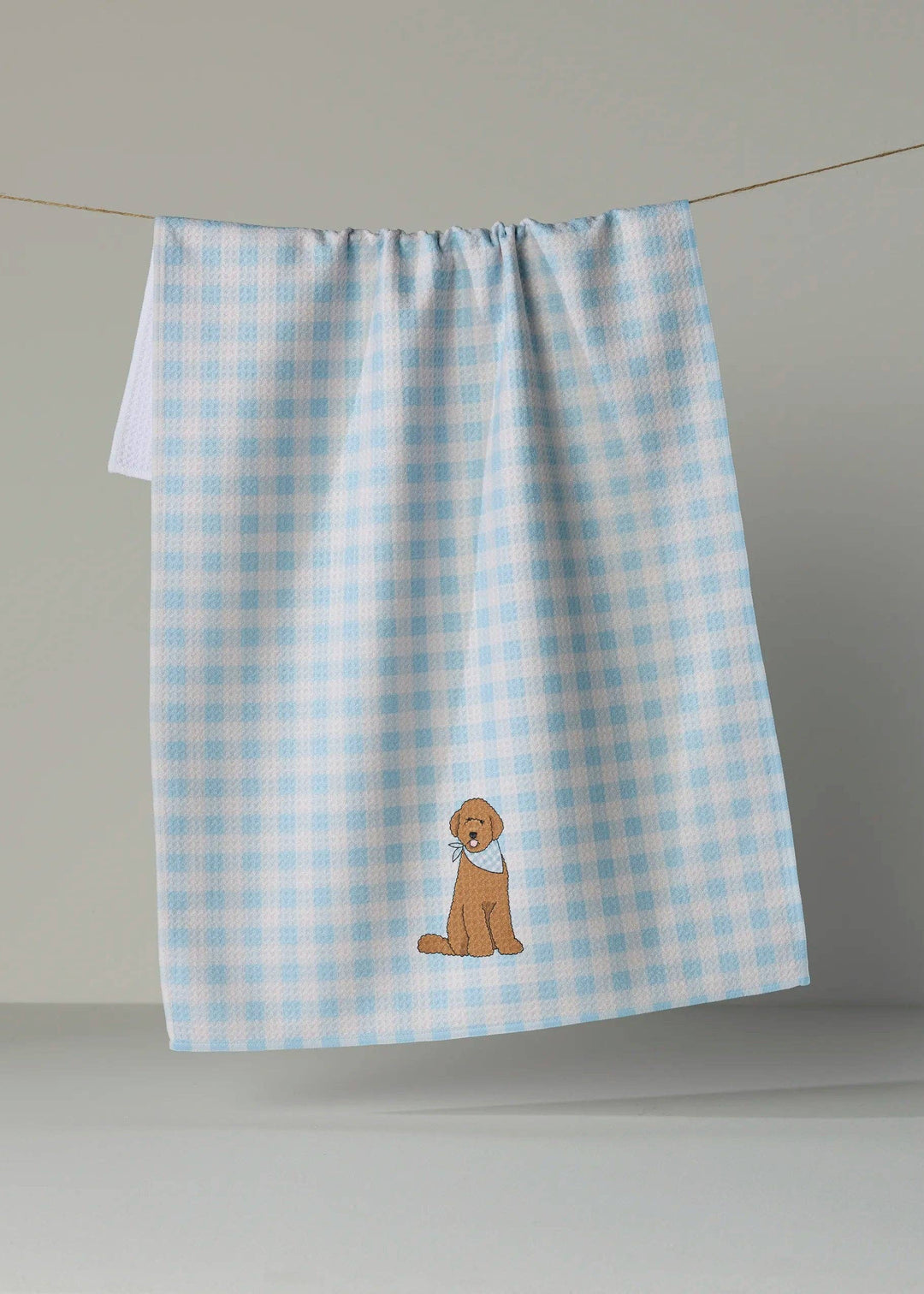 Gingham Doodle Tea Towel
