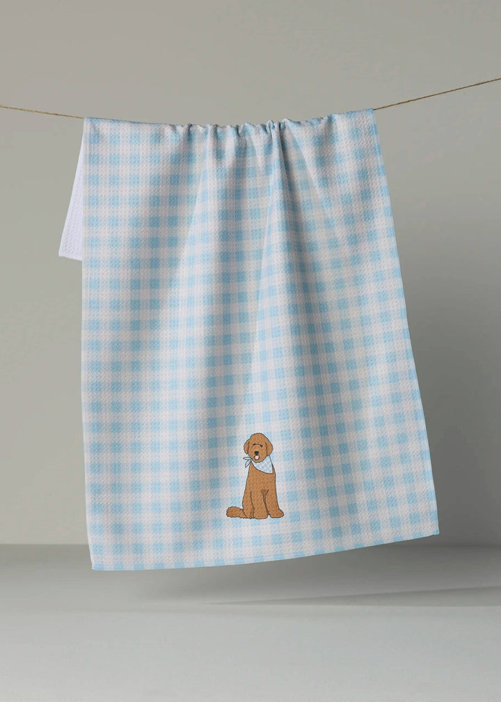 Gingham Doodle Tea Towel