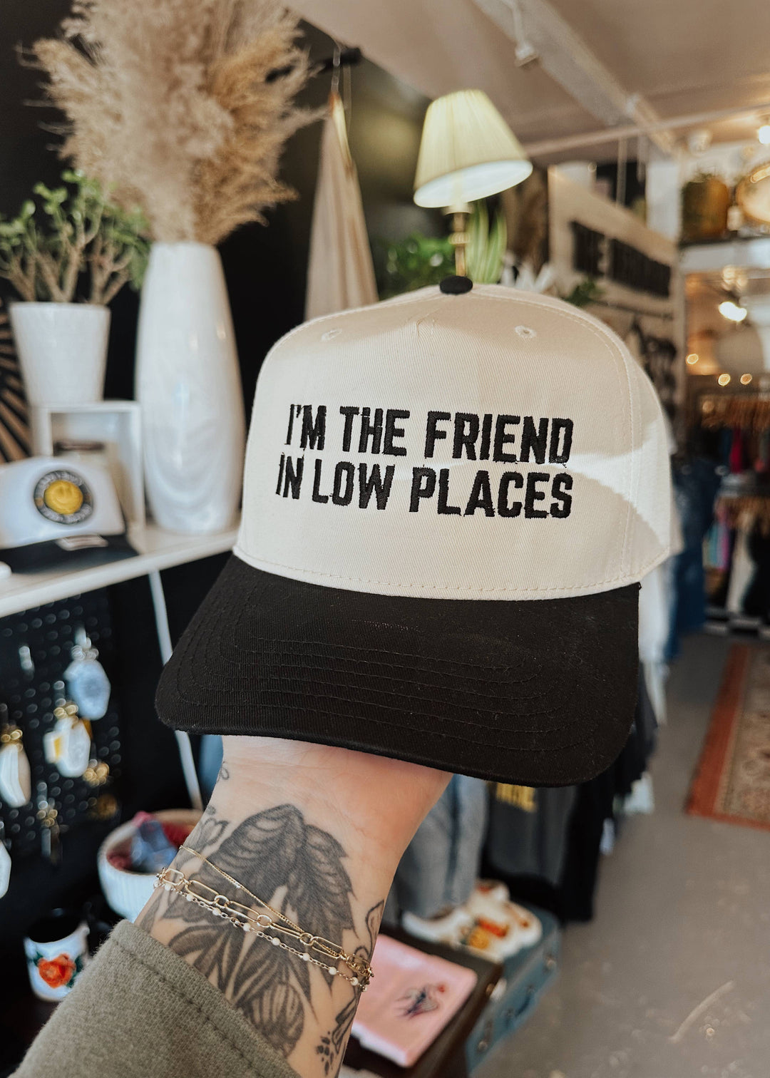 I'm The Friend In Low Places Embroidered Trucker Hat