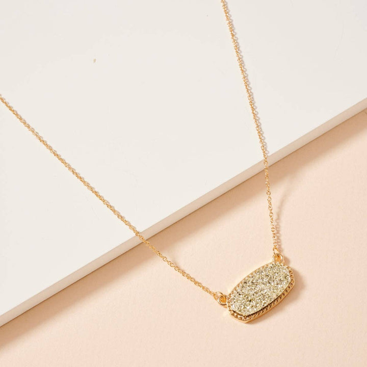 Pink Stone Charm Necklace