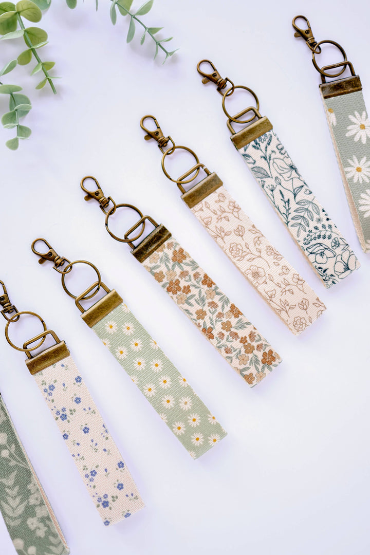 Canvas Wrist Keychain Lanyard, Key Wristlet