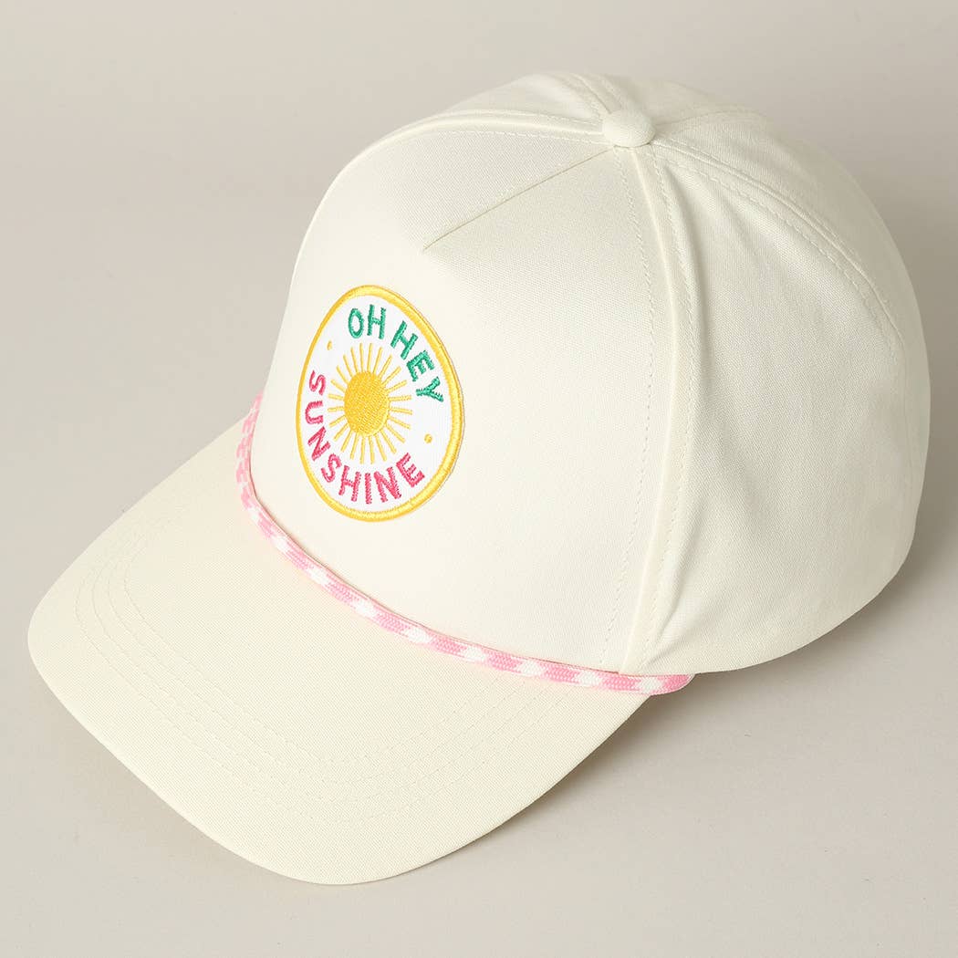 Oh Hey Sunshine Embroidery Patch Trucker Hat