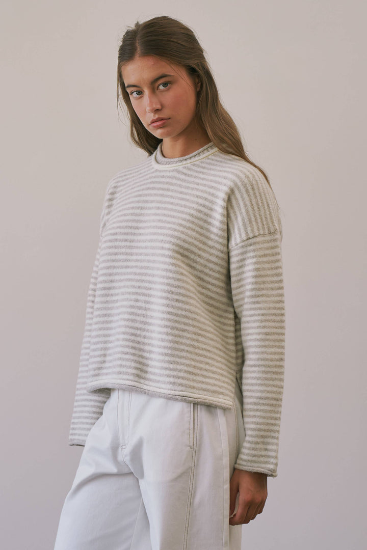 Trina Stripe Contrast Layered Roll Neck Sweater