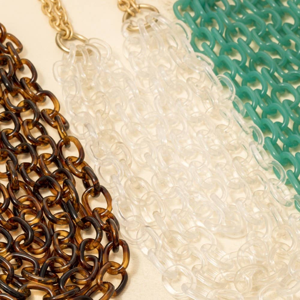 Gold Dipped Matte And Layered Acrylic Chain Statement