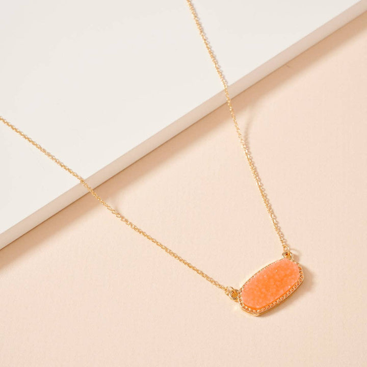 Pink Stone Charm Necklace