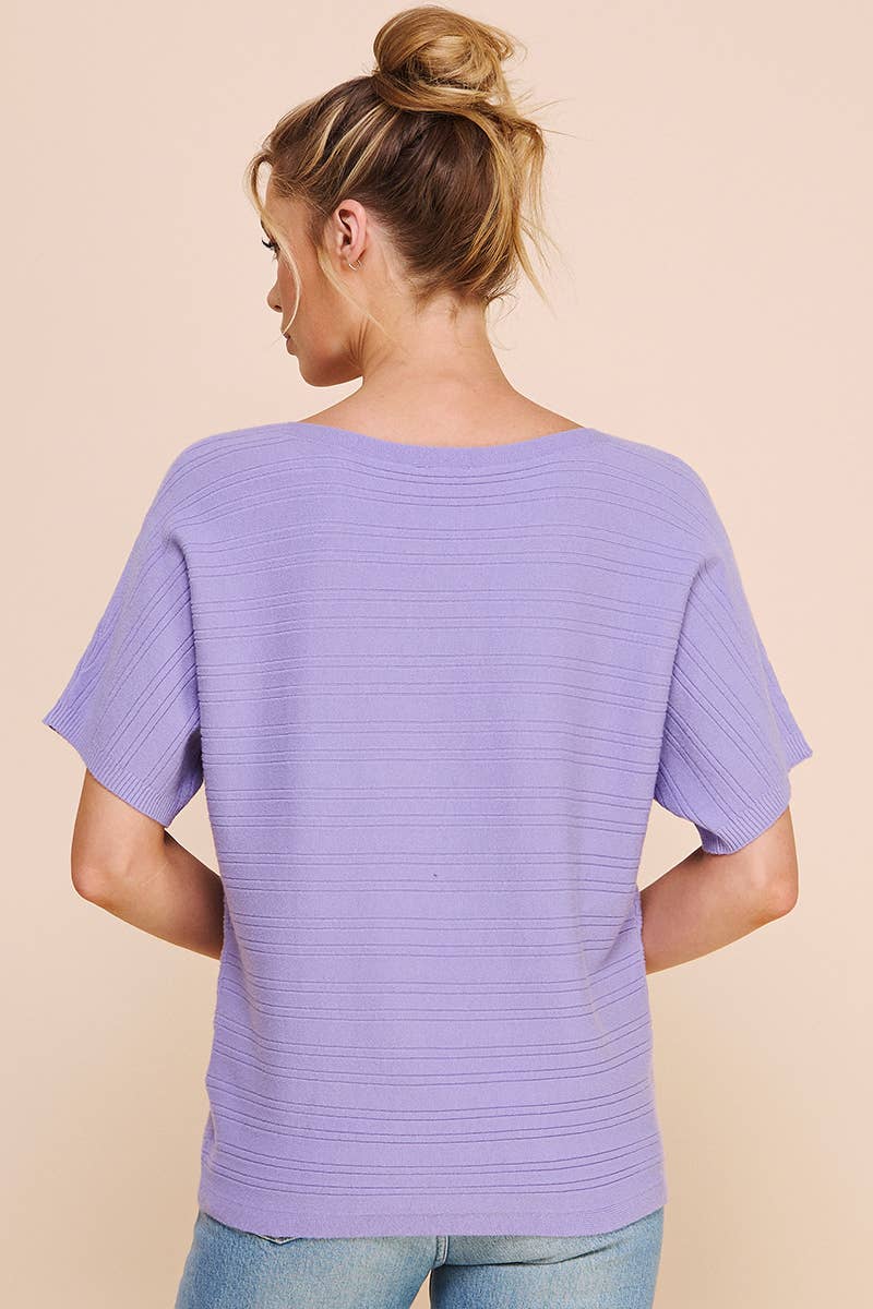 Iris Soft Rib Short Sleeve Top