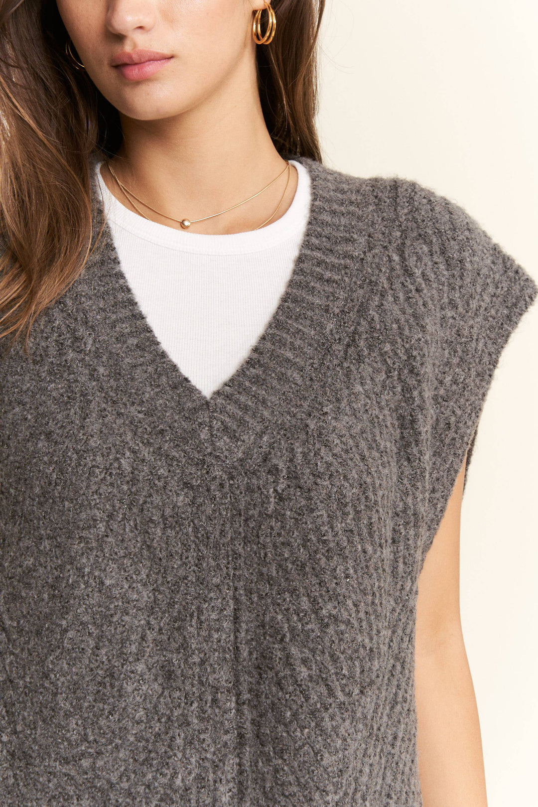 Buckled Oversized Sweater Vest
