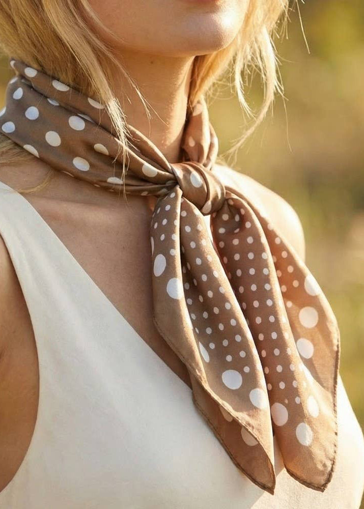 Ombre Polka Dot Print Satin Square Scarf