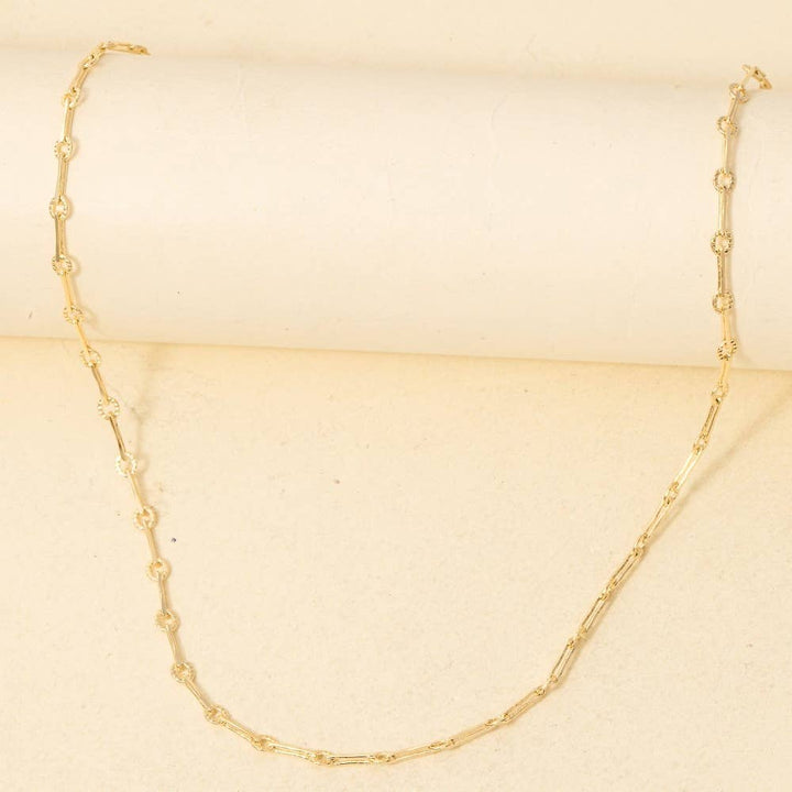 Dainty Repeating Bar Chain Necklace