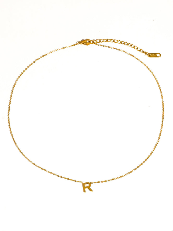 Desir 18K Gold Non-Tarnish Petite Classic Letter Necklace