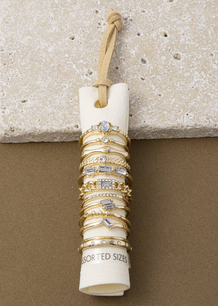 Crystal Baguette Stackable Ring Set