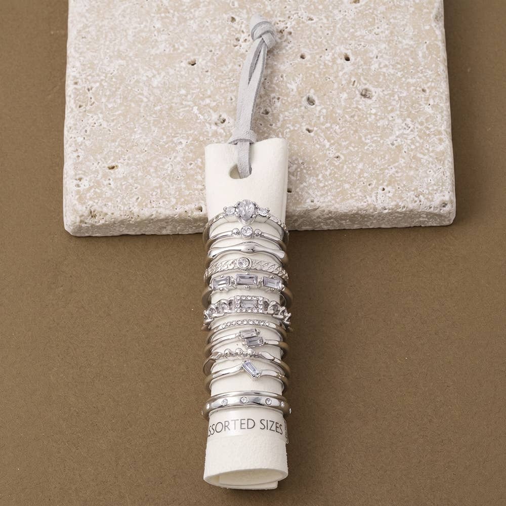 Crystal Baguette Stackable Ring Set