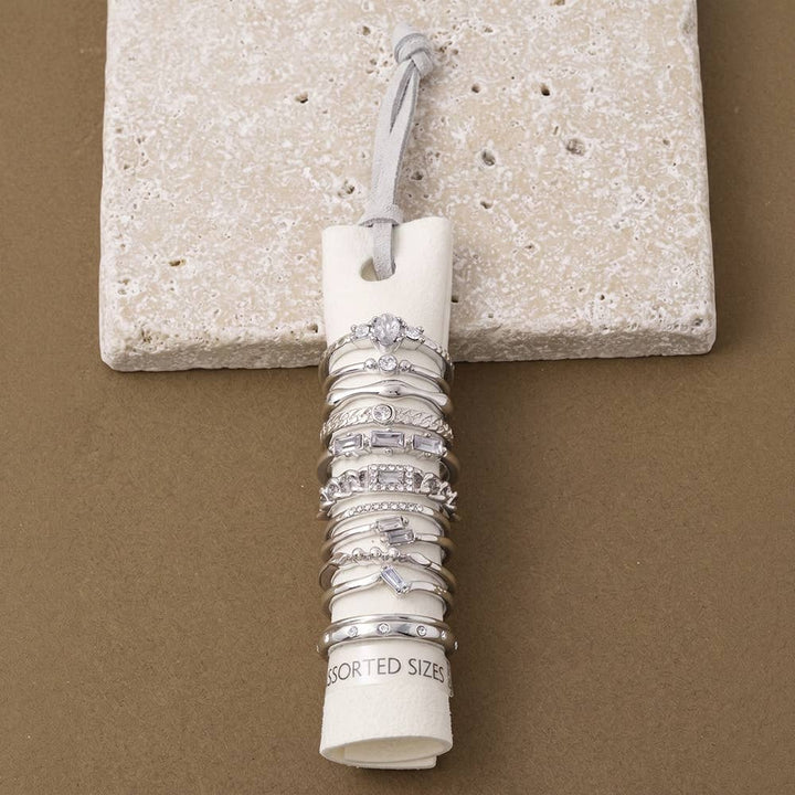 Crystal Baguette Stackable Ring Set