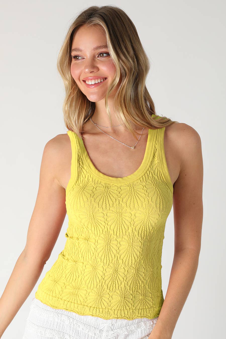 Reversible Lace Textured Tank Top