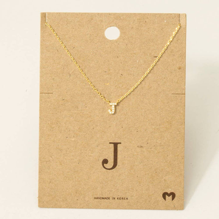 Mini Rhinestone Initial Necklace