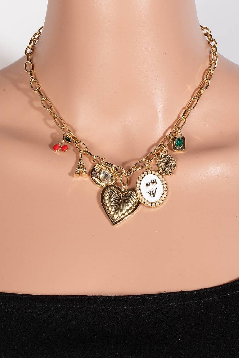 Multi Charms Chain Necklace