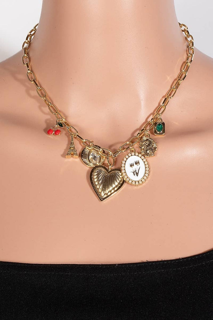 Multi Charms Chain Necklace