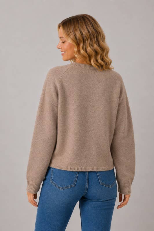 The Tatum Wood Button-Up Cardigan