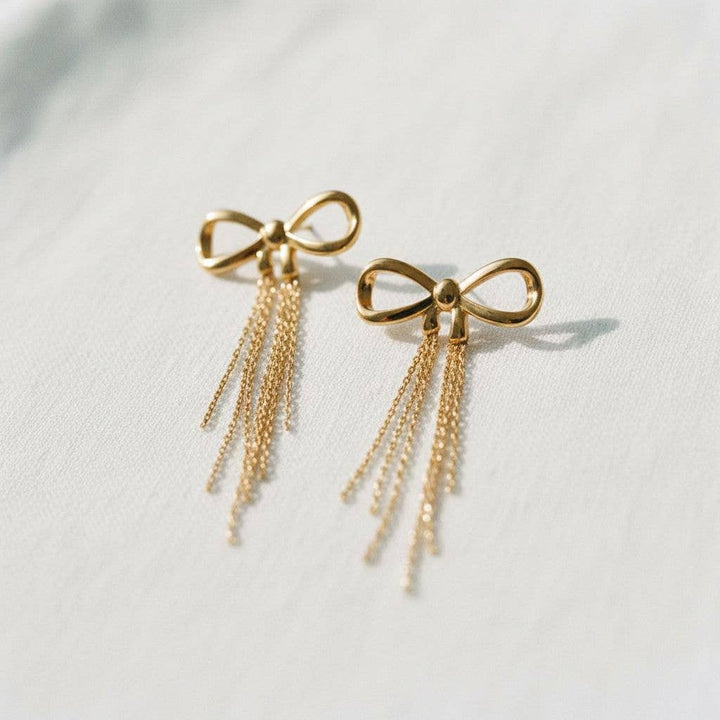 Chic Bow Design Earrings with Elegant Accents