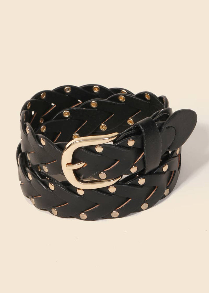 Faux Leather Braided Design Fashion Belt