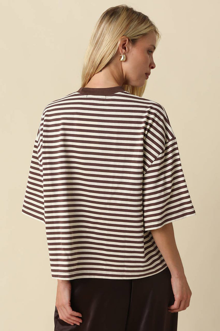 Lena Striped Relaxed-Fit Top