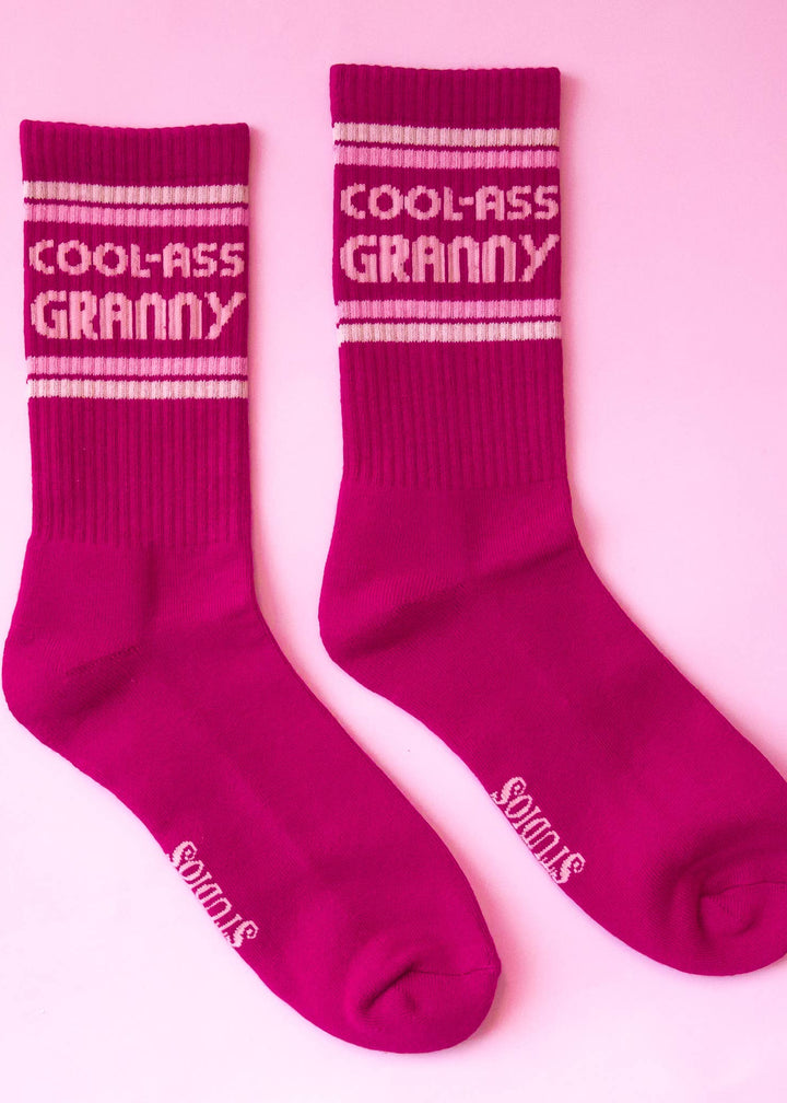 Cool Ass Granny Striped Ribbed Crew Socks