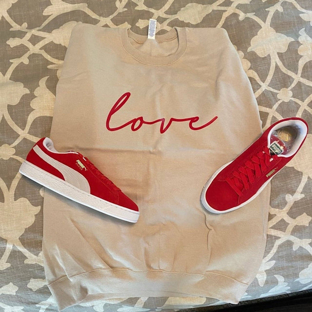 Cursive Vintage Love Valentines Day Sweatshirt