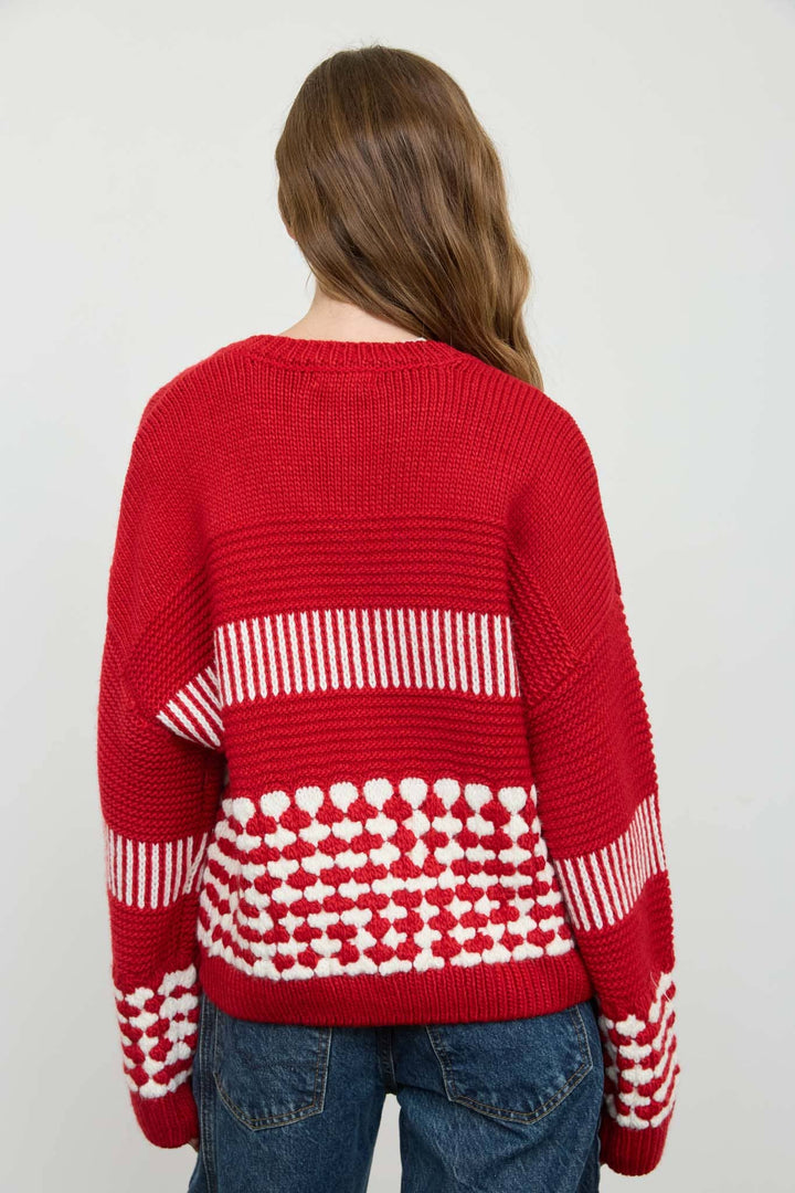 Butter Yellow Contrast Stripe Cardigan