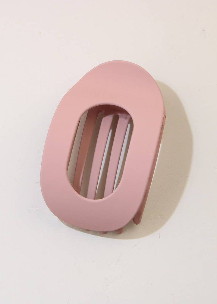 Oval Flat Hair Clip for Women in Purple Powder