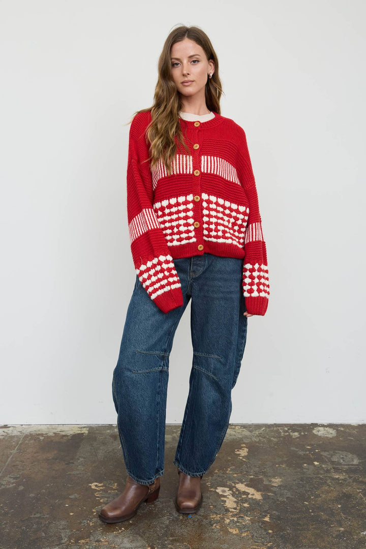 Butter Yellow Contrast Stripe Cardigan