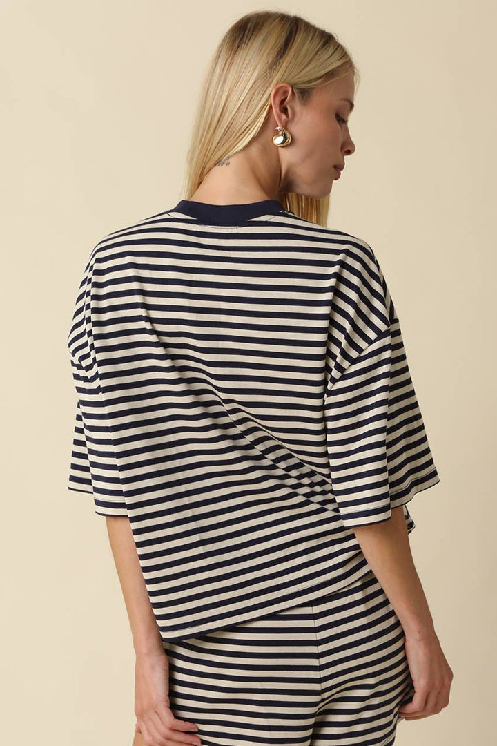 Lena Striped Relaxed-Fit Top