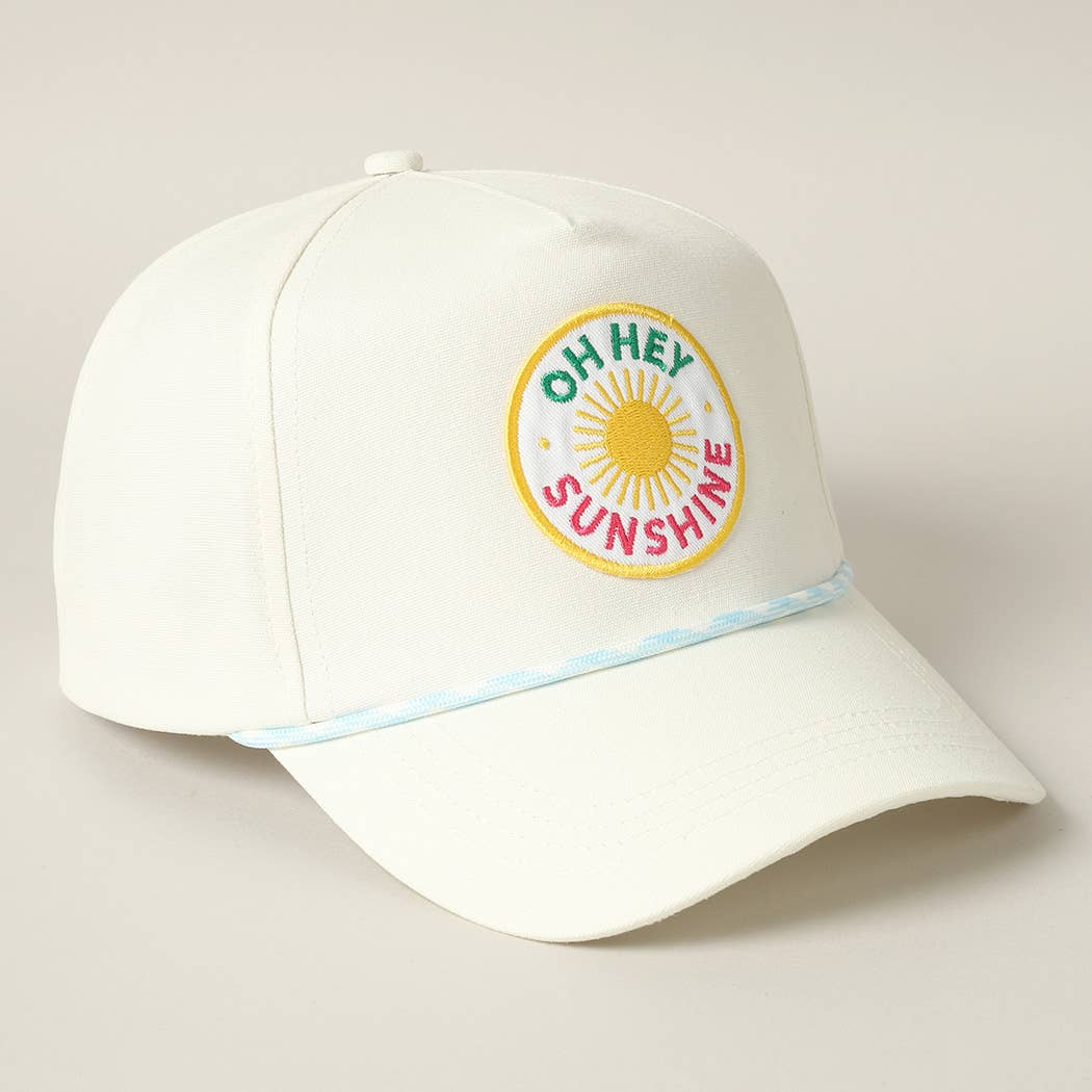 Oh Hey Sunshine Embroidery Patch Trucker Hat