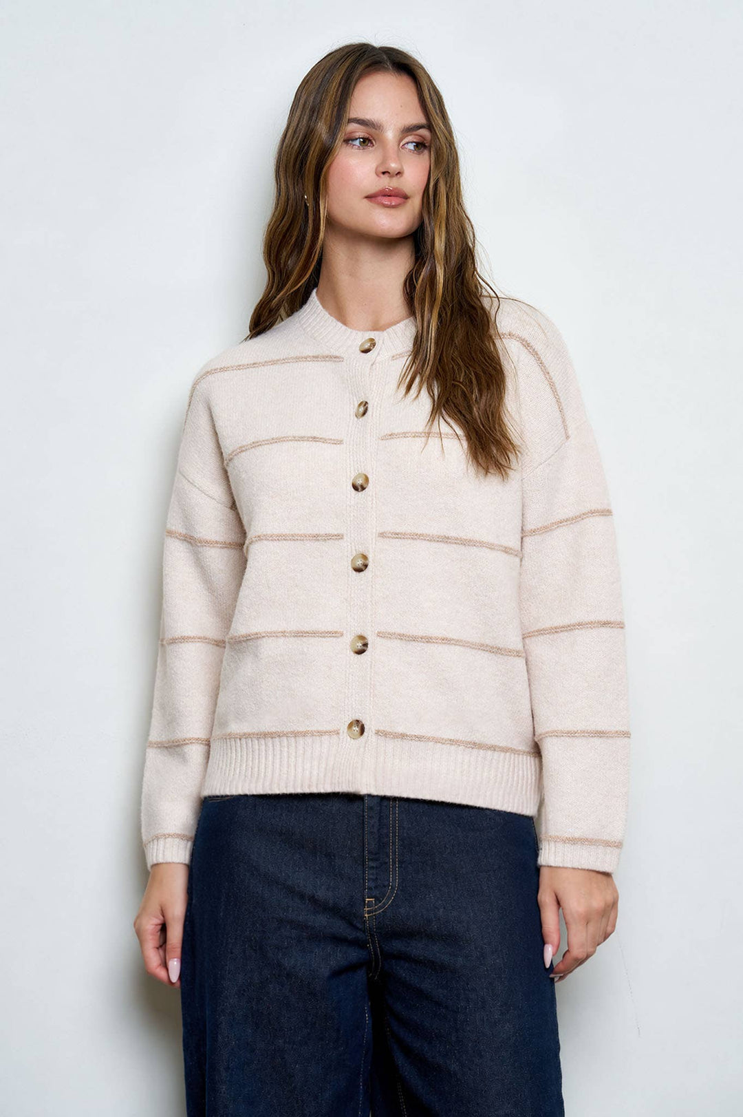 Fine Line Stripe Cardigan