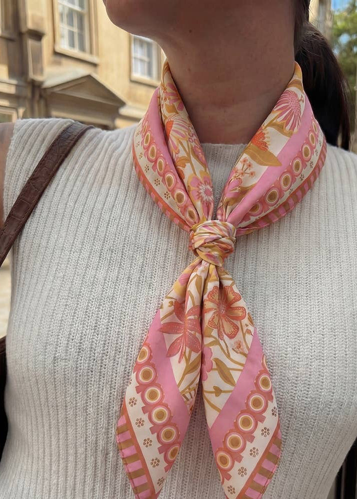 Assorted Flower Print Square Bandana Scarf
