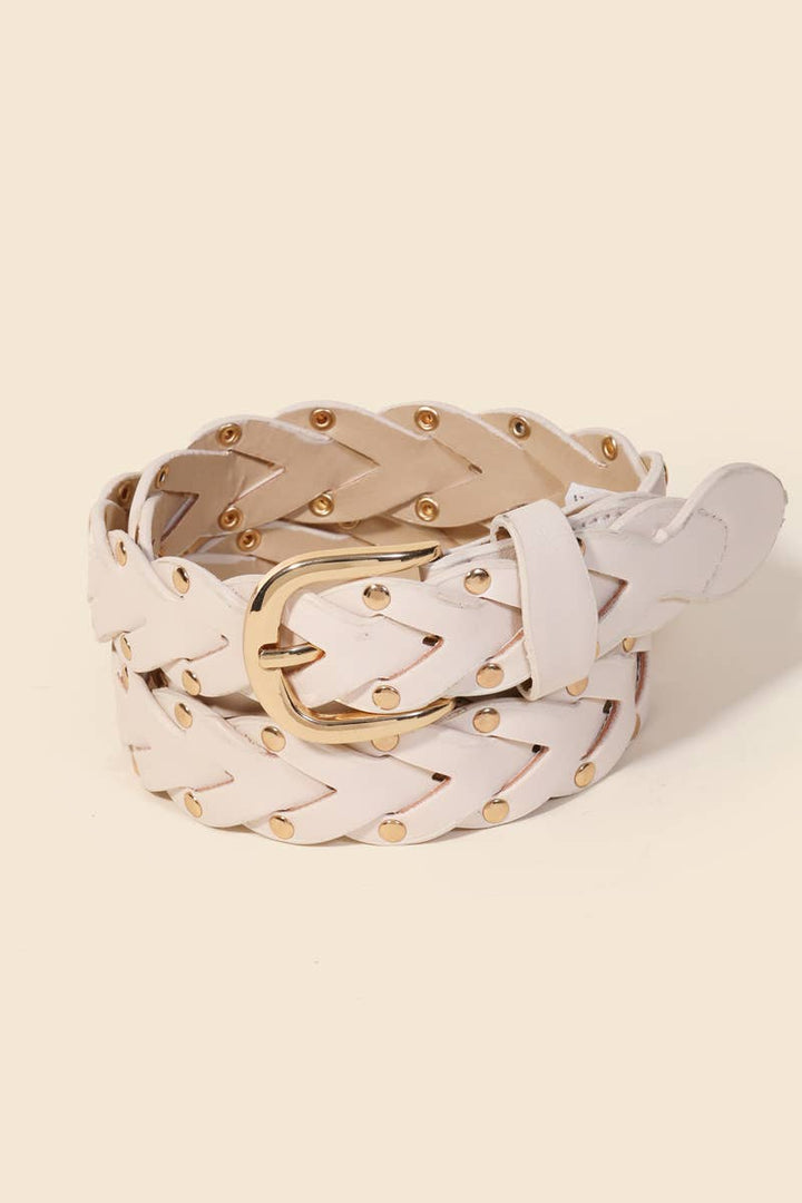 Faux Leather Braided Design Fashion Belt
