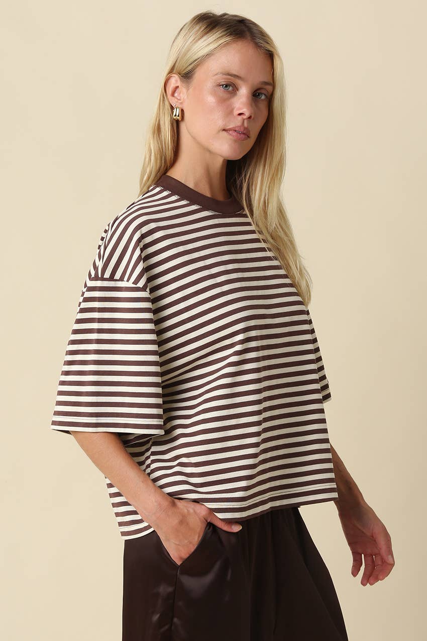 Lena Striped Relaxed-Fit Top