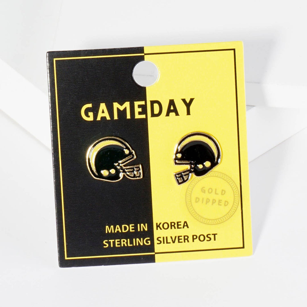 CLEARANCE FINAL SALE  Enamel Football Helmet Stud Earrings