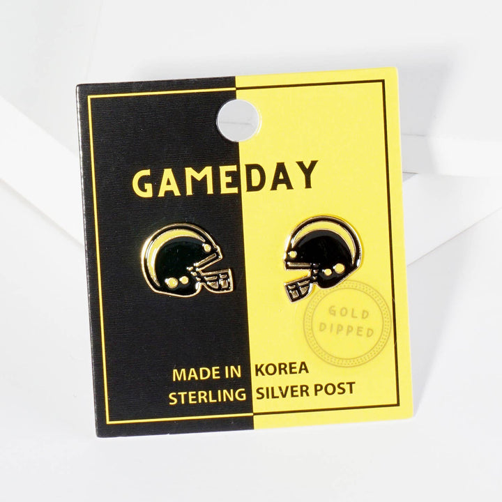CLEARANCE FINAL SALE  Enamel Football Helmet Stud Earrings