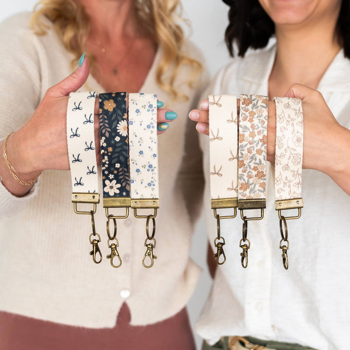 Canvas Wrist Keychain Lanyard, Key Wristlet